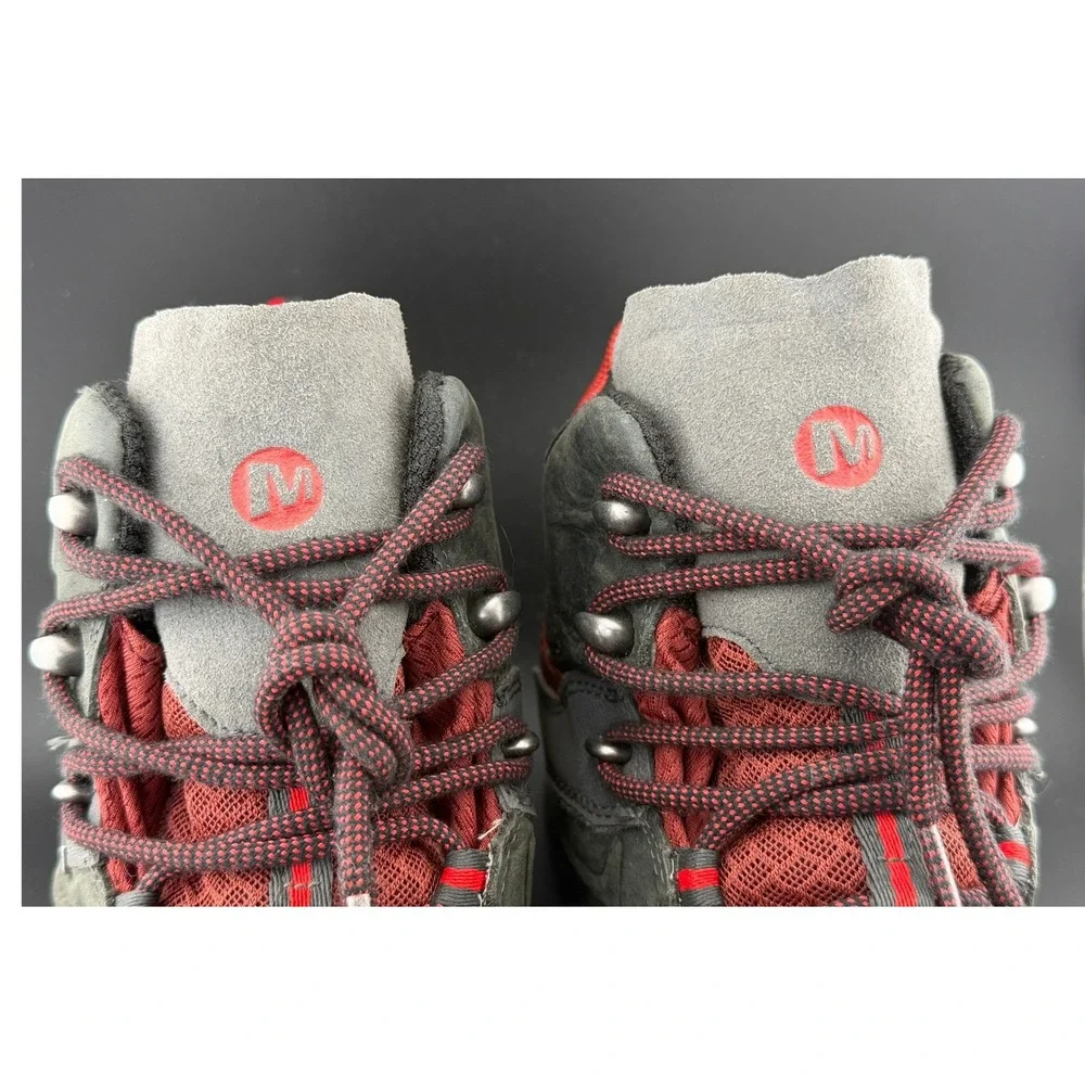 Merrell Granite-Waterproof Hiking Boots, Grey Red, Vibram, J32753, Mens 11.5